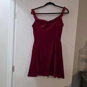 Elegant Red Velvet Dress